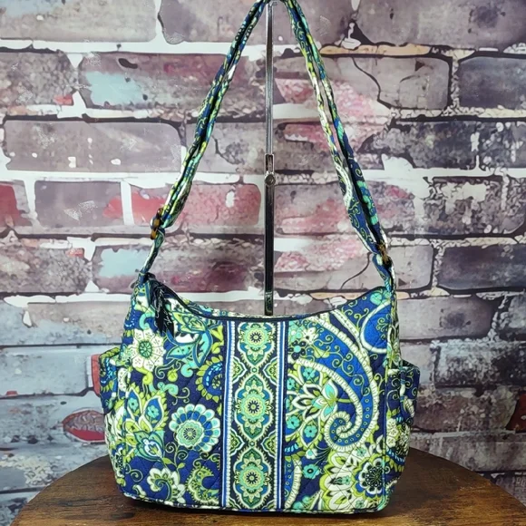 Vera Bradley "Rhythm & Blues Quilted Shoulder/ Crossbody Bag - Picture 2 of 11